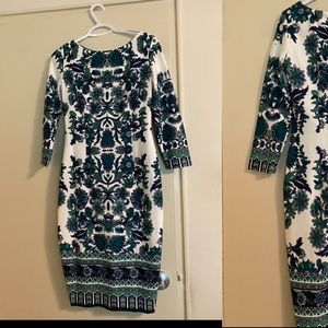 Eliza J green and white floral dress size 4